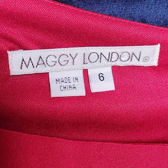 Maggy London Red Asymmetrical one shoulder sheath dress size 6 - Picture 6 of 7